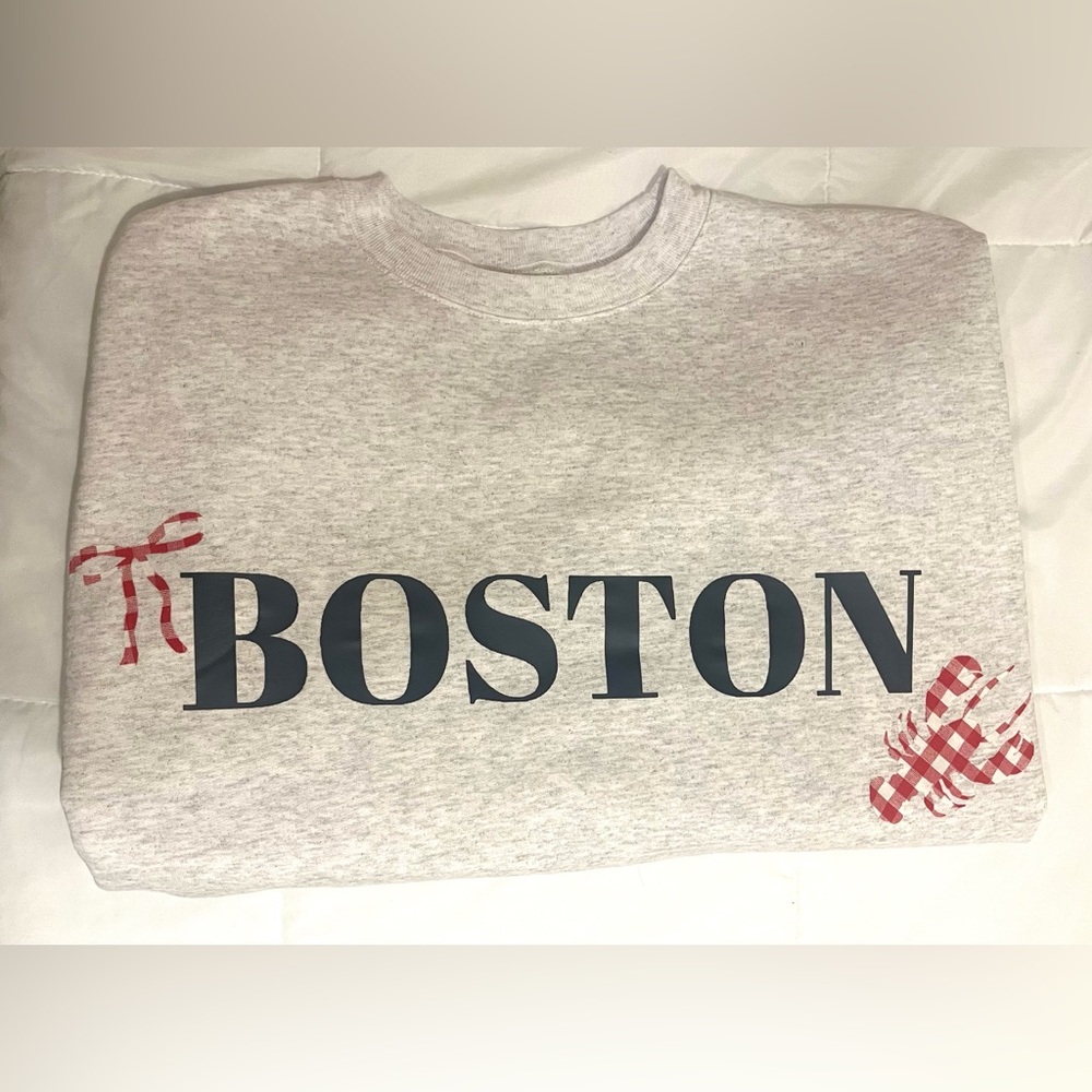 XL Boston crewneck with bow and lobster